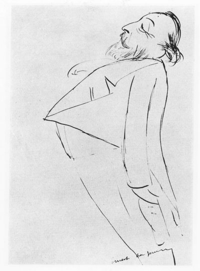 Caricature of Catulle Mendès by Ernest La Jeunesse
